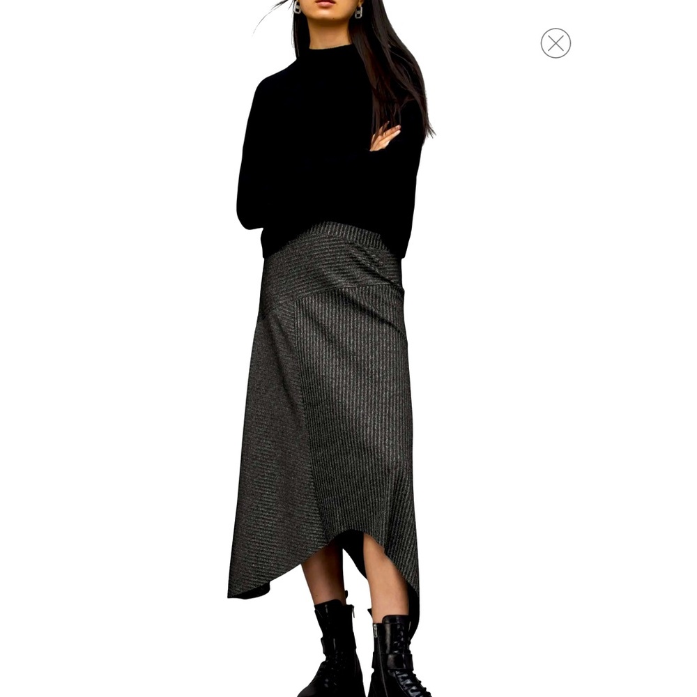 All Saints Gia Sparkle Skirt in Dark Silver, size 2
